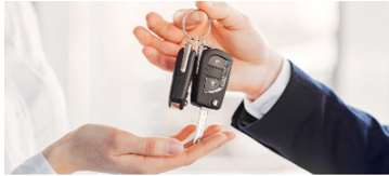 Car Rental Key being handed over to customer
